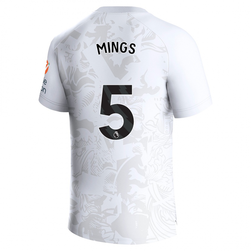 Heren Tyrone Mings #5 Wit Uitshirt Uittenue 2023/24 T-Shirt België