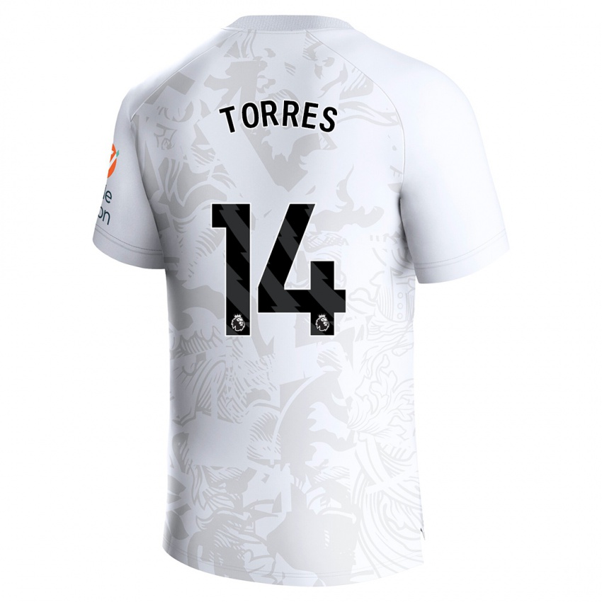 Heren Pau Torres #14 Wit Uitshirt Uittenue 2023/24 T-Shirt België