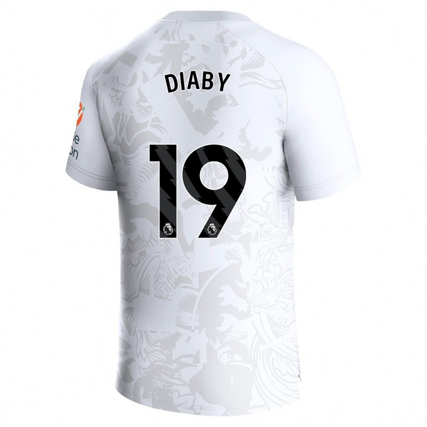Herren Moussa Diaby #19 Weiß Auswärtstrikot Trikot 2023/24 T-Shirt Belgien