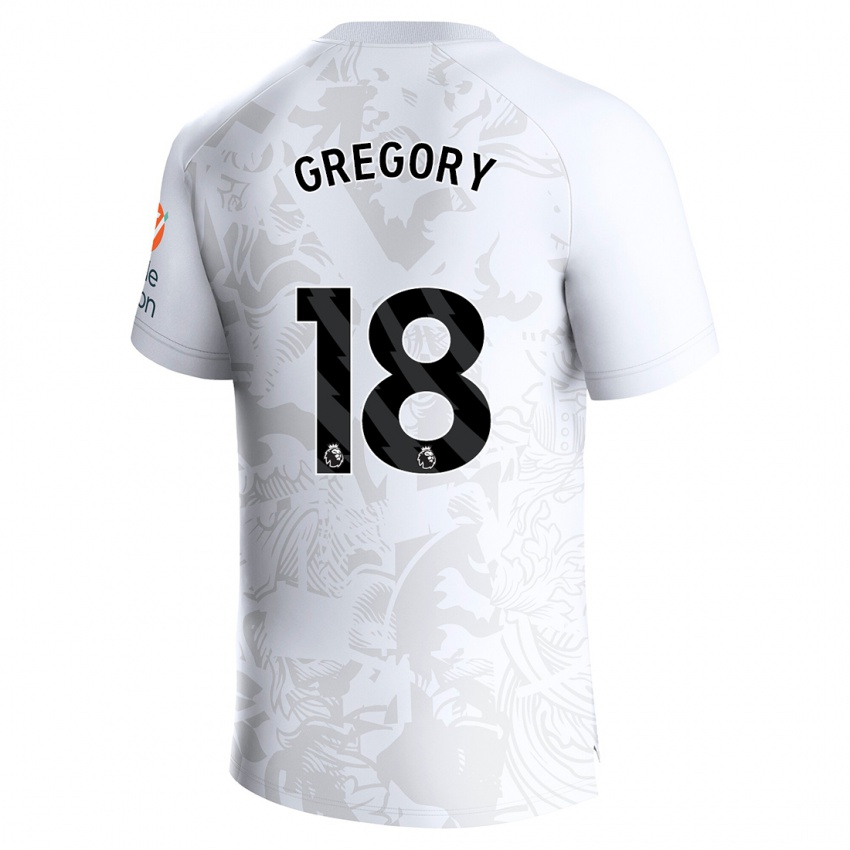 Homme Maillot Freya Gregory #18 Blanc Tenues Extérieur 2023/24 T-Shirt Belgique
