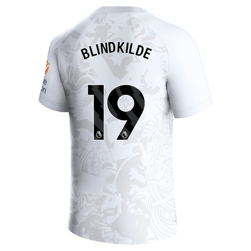 Homme Maillot Laura Blindkilde #19 Blanc Tenues Extérieur 2023/24 T-Shirt Belgique
