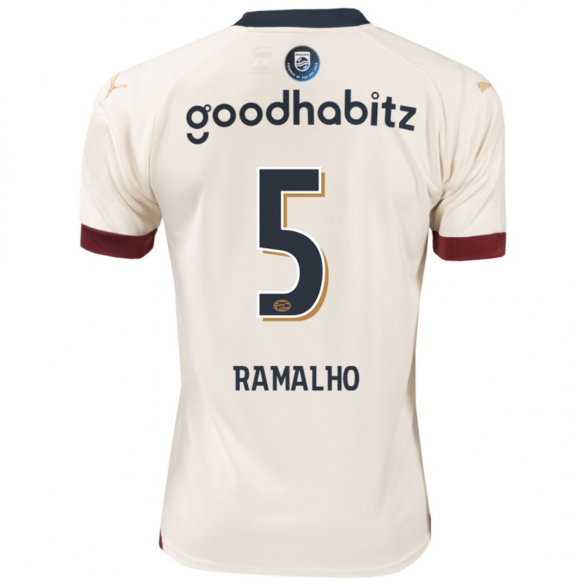 Herren Andre Ramalho #5 Cremefarben Auswärtstrikot Trikot 2023/24 T-Shirt Belgien