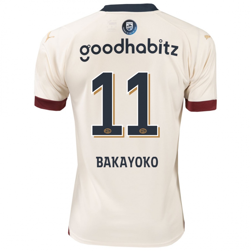 Herren Johan Bakayoko #11 Cremefarben Auswärtstrikot Trikot 2023/24 T-Shirt Belgien