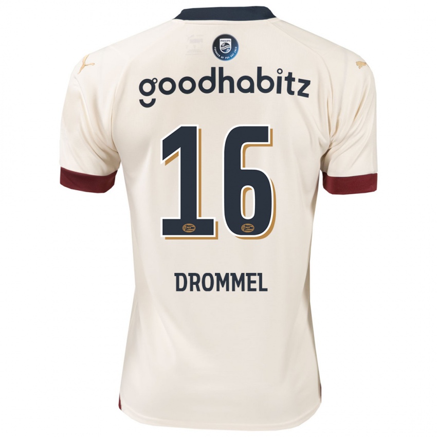Herren Joel Drommel #16 Cremefarben Auswärtstrikot Trikot 2023/24 T-Shirt Belgien