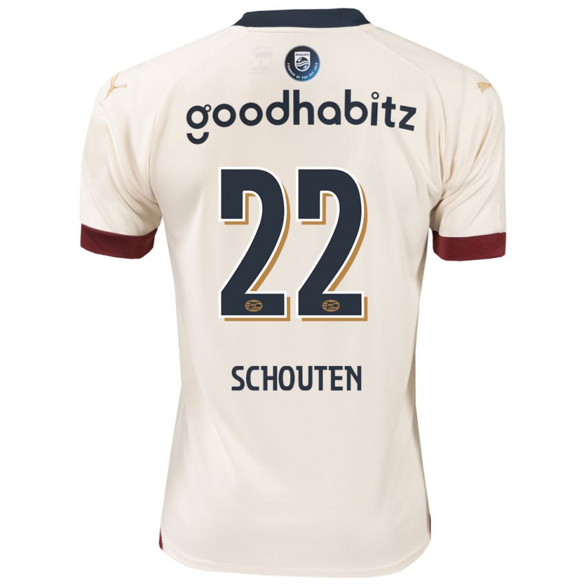 Herren Jerdy Schouten #22 Cremefarben Auswärtstrikot Trikot 2023/24 T-Shirt Belgien