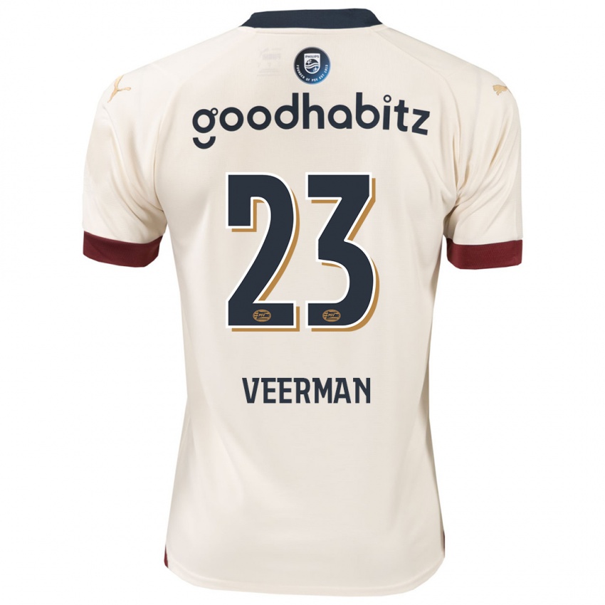 Herren Joey Veerman #23 Cremefarben Auswärtstrikot Trikot 2023/24 T-Shirt Belgien