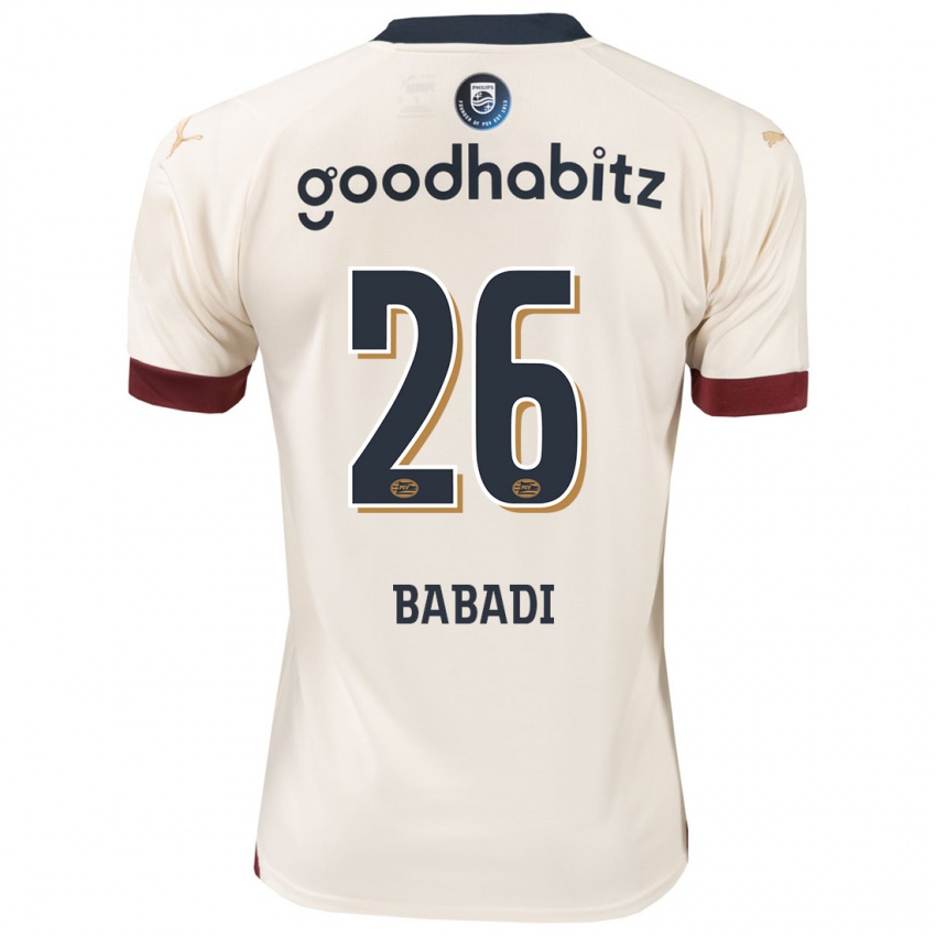 Herren Isaac Babadi #26 Cremefarben Auswärtstrikot Trikot 2023/24 T-Shirt Belgien