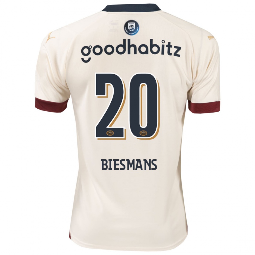 Herren Julie Biesmans #20 Cremefarben Auswärtstrikot Trikot 2023/24 T-Shirt Belgien