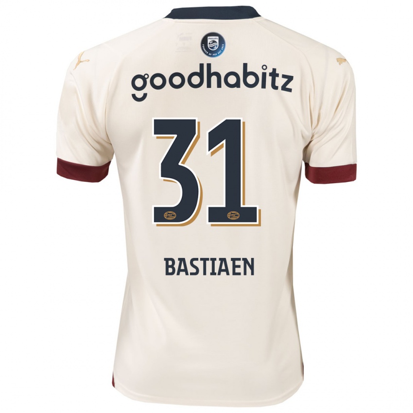 Herren Femke Bastiaen #31 Cremefarben Auswärtstrikot Trikot 2023/24 T-Shirt Belgien