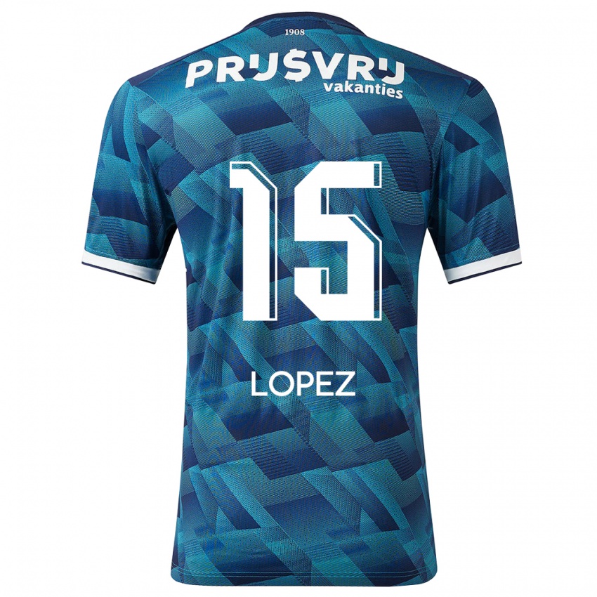 Herren Marcos López #15 Blau Auswärtstrikot Trikot 2023/24 T-Shirt Belgien