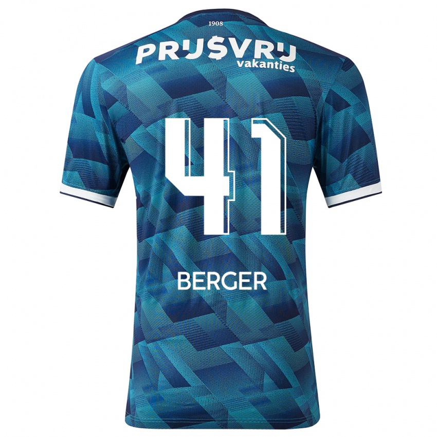 Heren Mannou Berger #41 Blauw Uitshirt Uittenue 2023/24 T-Shirt België