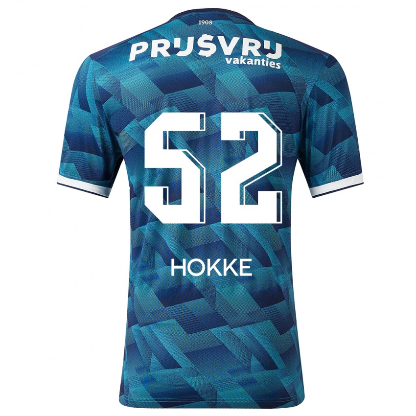 Herren Milan Hokke #52 Blau Auswärtstrikot Trikot 2023/24 T-Shirt Belgien