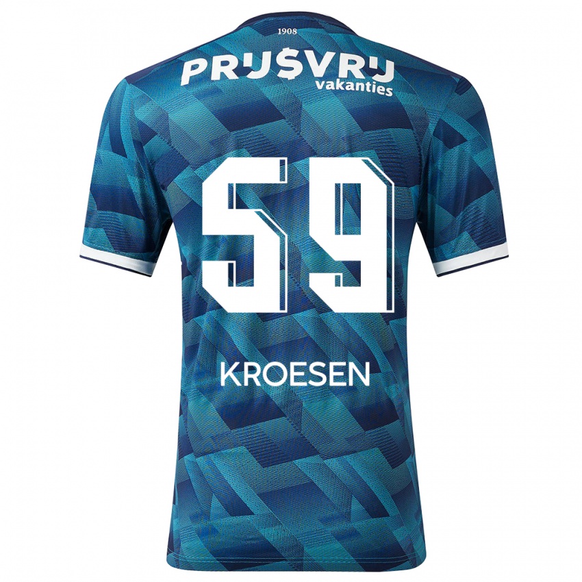 Herren Jaimy Kroesen #59 Blau Auswärtstrikot Trikot 2023/24 T-Shirt Belgien
