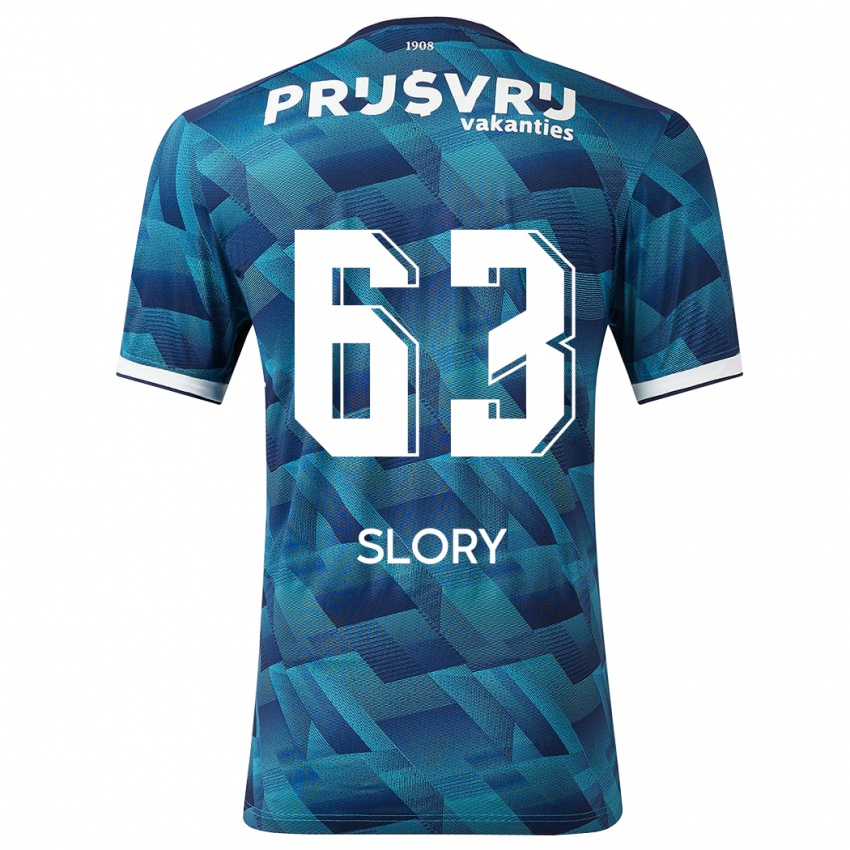 Herren Jaden Slory #63 Blau Auswärtstrikot Trikot 2023/24 T-Shirt Belgien