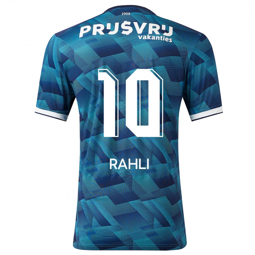 Heren Khalid Rahli #10 Blauw Uitshirt Uittenue 2023/24 T-Shirt België