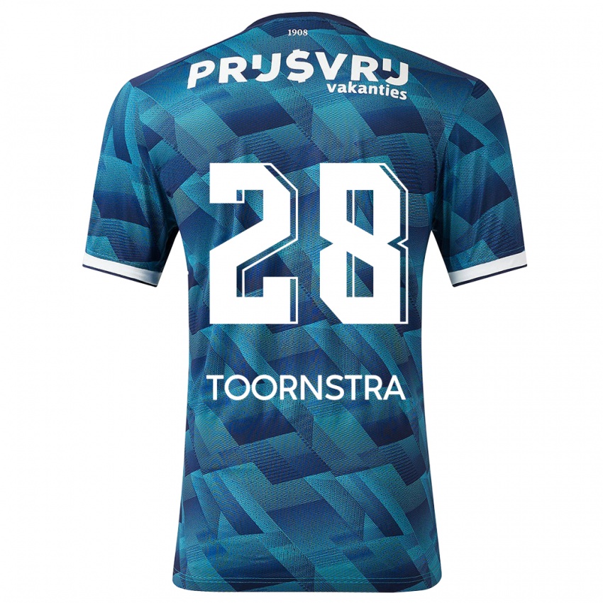Heren Jens Toornstra #28 Blauw Uitshirt Uittenue 2023/24 T-Shirt België