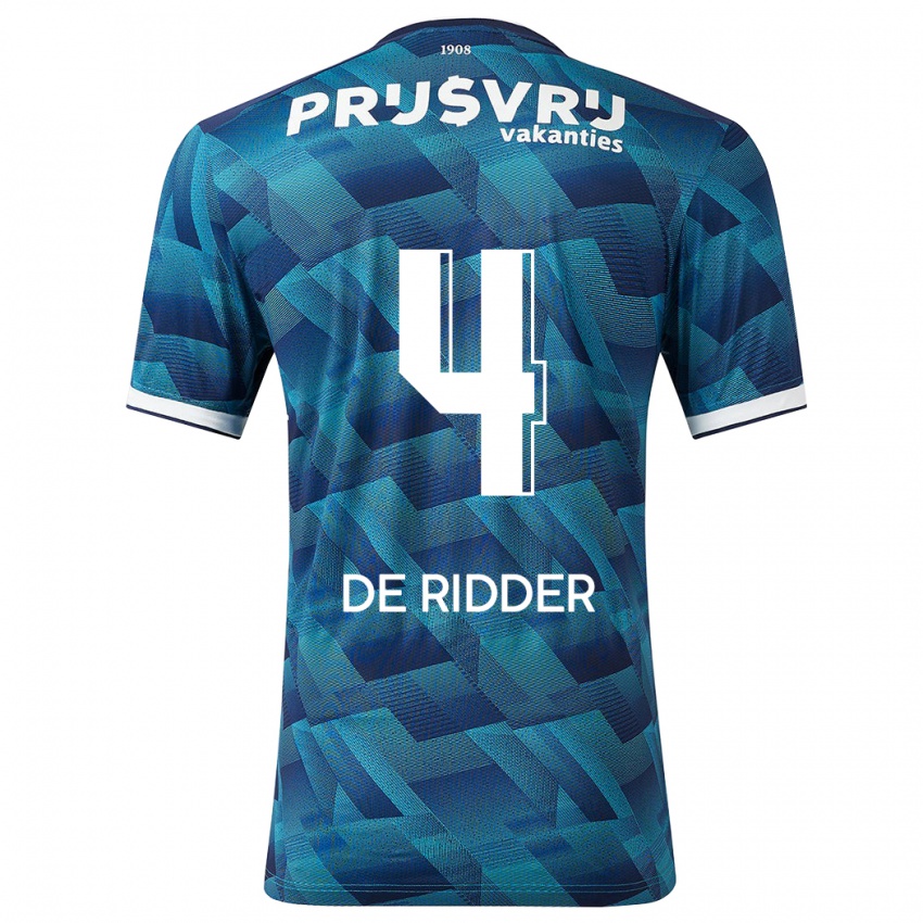 Herren Robine De Ridder #4 Blau Auswärtstrikot Trikot 2023/24 T-Shirt Belgien
