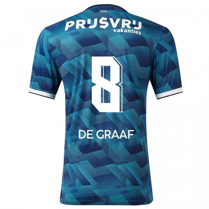 Heren Esmee De Graaf #8 Blauw Uitshirt Uittenue 2023/24 T-Shirt België