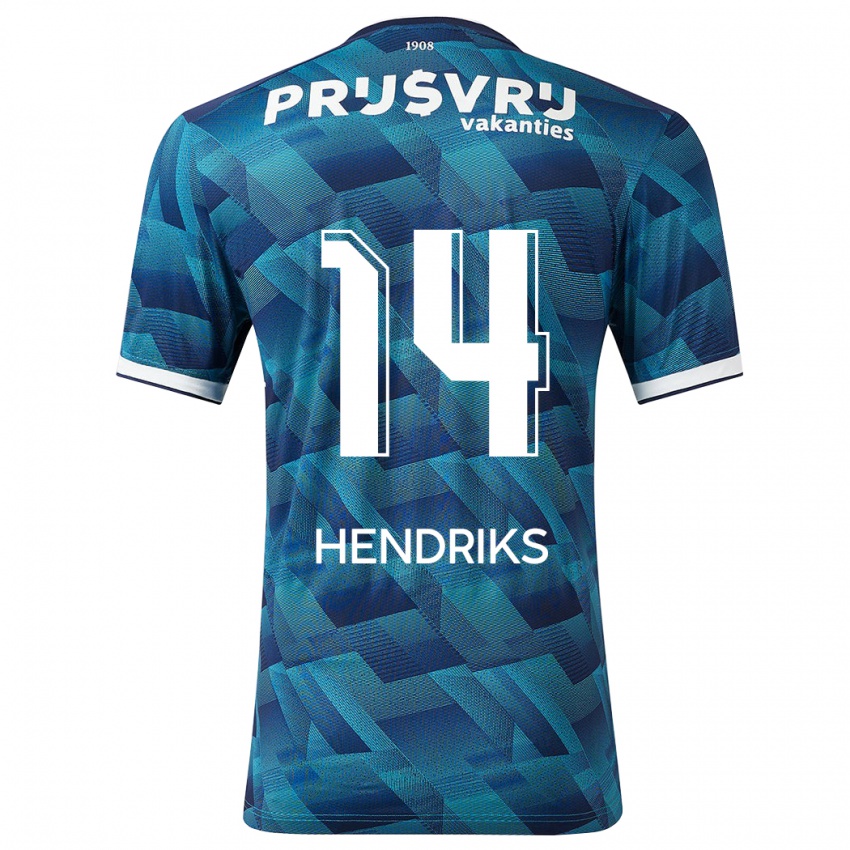 Herren Kim Hendriks #14 Blau Auswärtstrikot Trikot 2023/24 T-Shirt Belgien