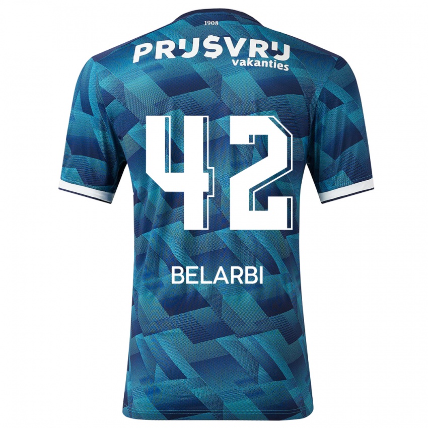 Herren Abdel Belarbi #42 Blau Auswärtstrikot Trikot 2023/24 T-Shirt Belgien