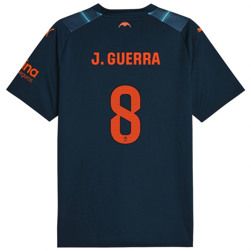 Heren Javi Guerra #8 Marineblauw Uitshirt Uittenue 2023/24 T-Shirt België