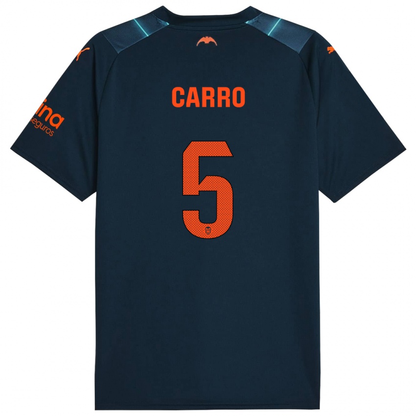 Heren Marta Carro #5 Marineblauw Uitshirt Uittenue 2023/24 T-Shirt België