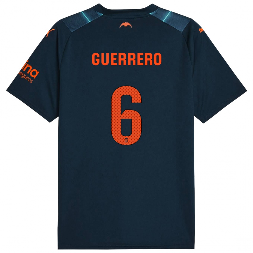 Herren Paula Guerrero #6 Marineblau Auswärtstrikot Trikot 2023/24 T-Shirt Belgien