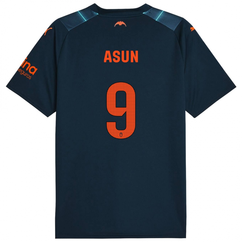Homme Maillot Asun #9 Bleu Marin Tenues Extérieur 2023/24 T-Shirt Belgique