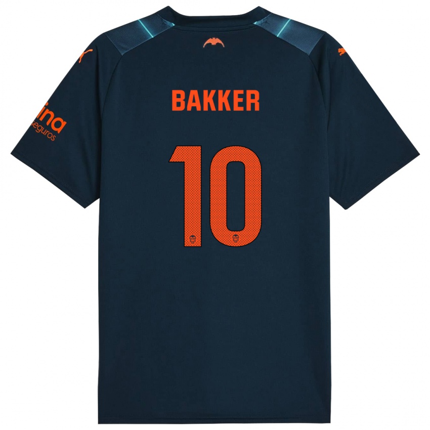 Herren Linda Bakker #10 Marineblau Auswärtstrikot Trikot 2023/24 T-Shirt Belgien
