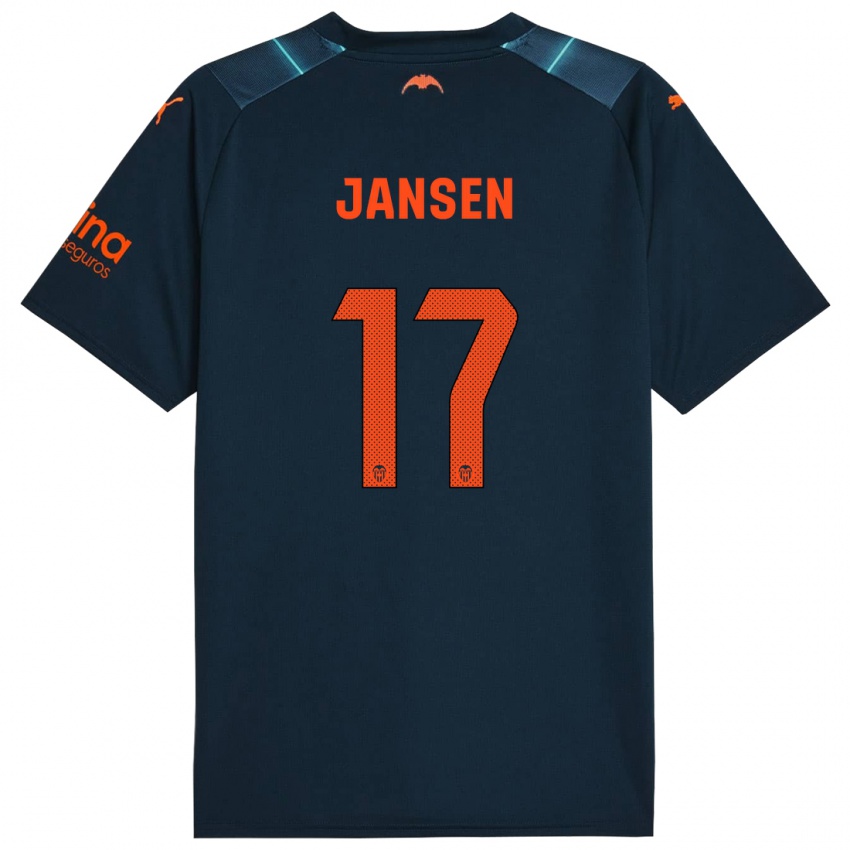 Herren Ellen Jansen #17 Marineblau Auswärtstrikot Trikot 2023/24 T-Shirt Belgien