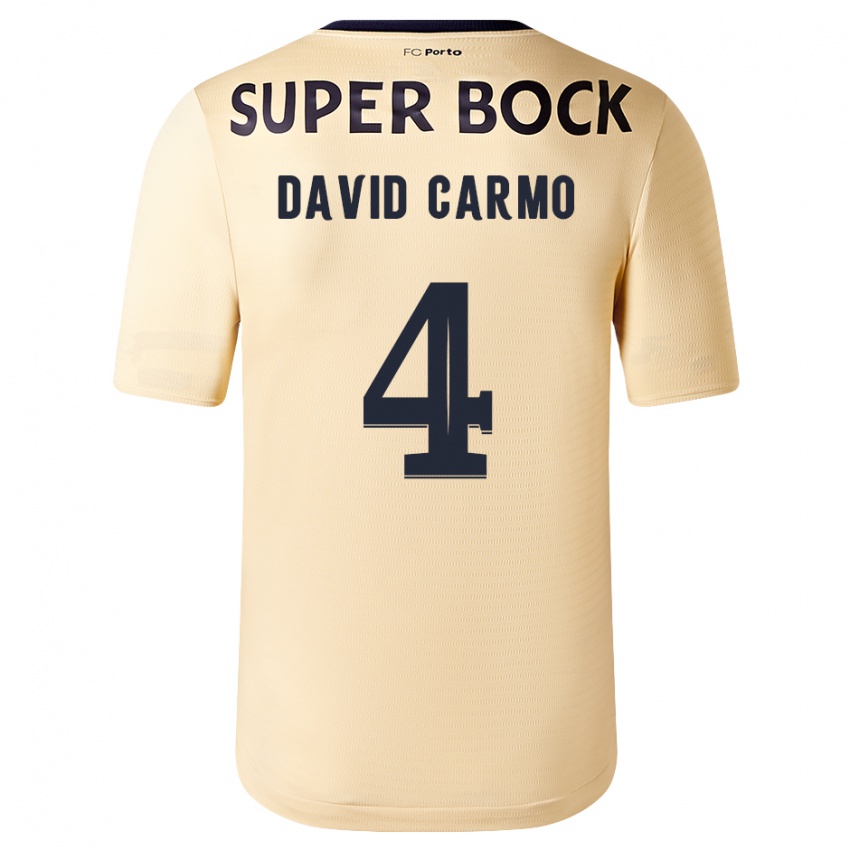 Heren David Carmo #4 Beige-Gouden Uitshirt Uittenue 2023/24 T-Shirt België