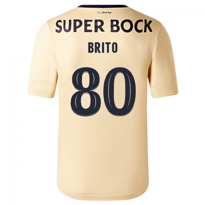 Herren Luan Brito #80 Beige-Gold Auswärtstrikot Trikot 2023/24 T-Shirt Belgien