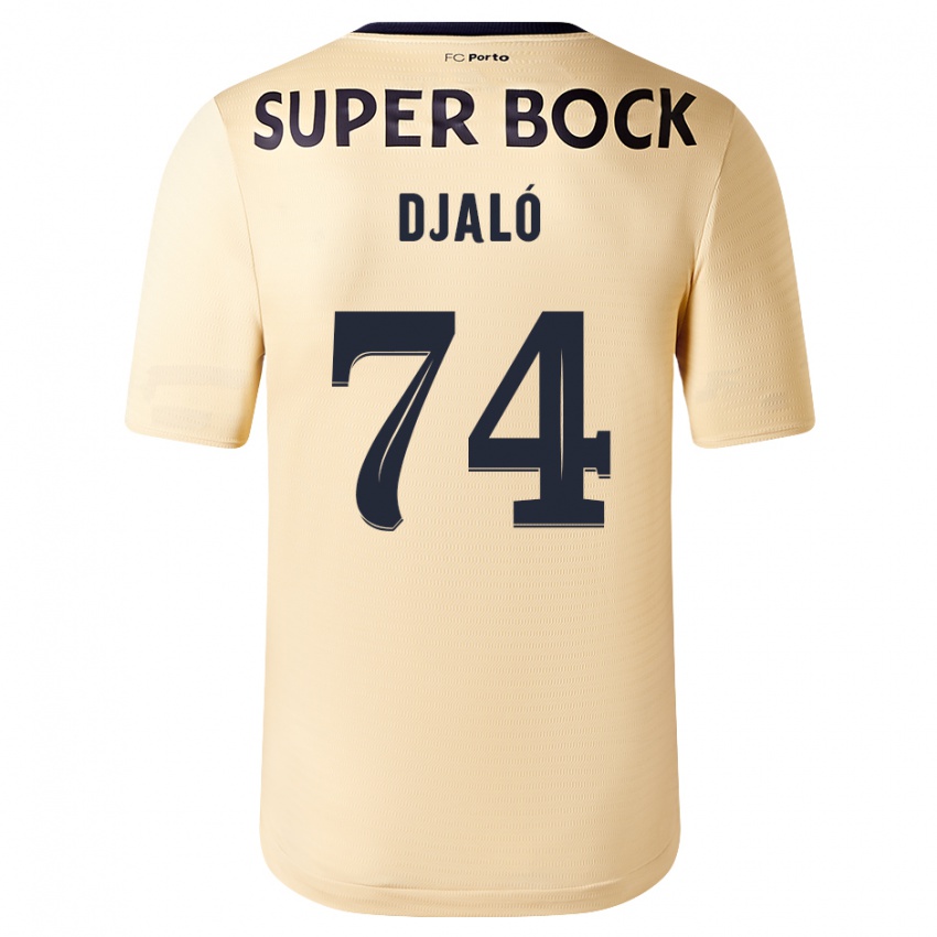 Heren Ussumane Djaló #74 Beige-Gouden Uitshirt Uittenue 2023/24 T-Shirt België