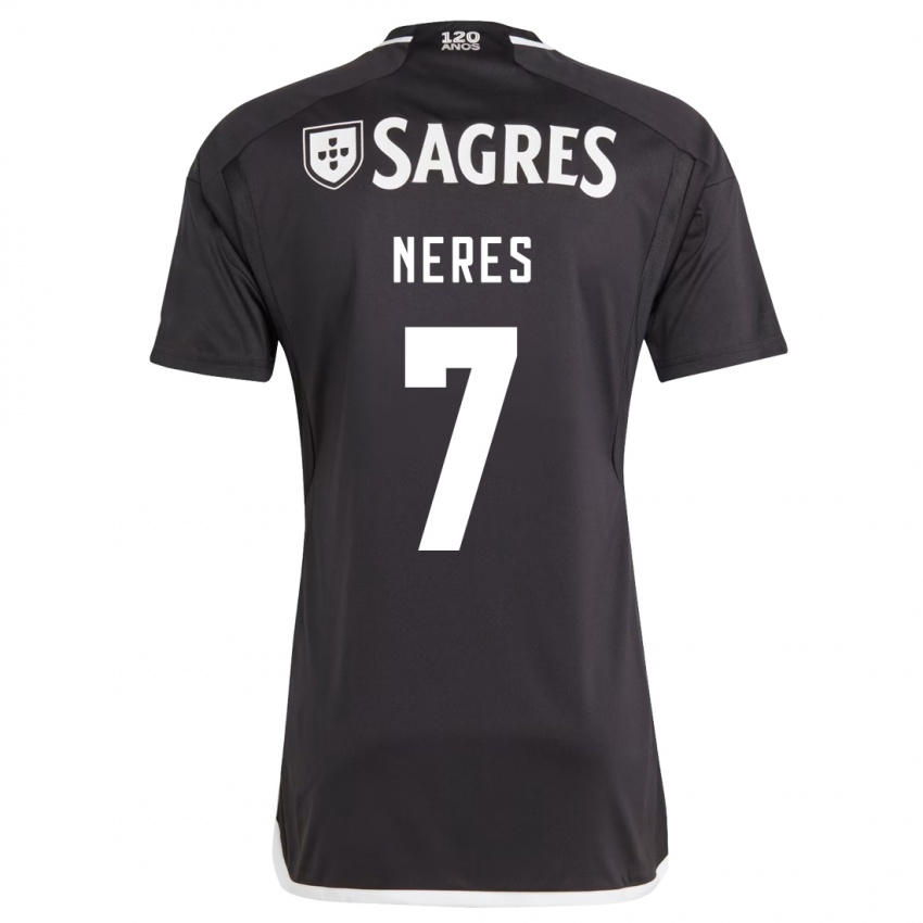 Heren David Neres #7 Zwart Uitshirt Uittenue 2023/24 T-Shirt België