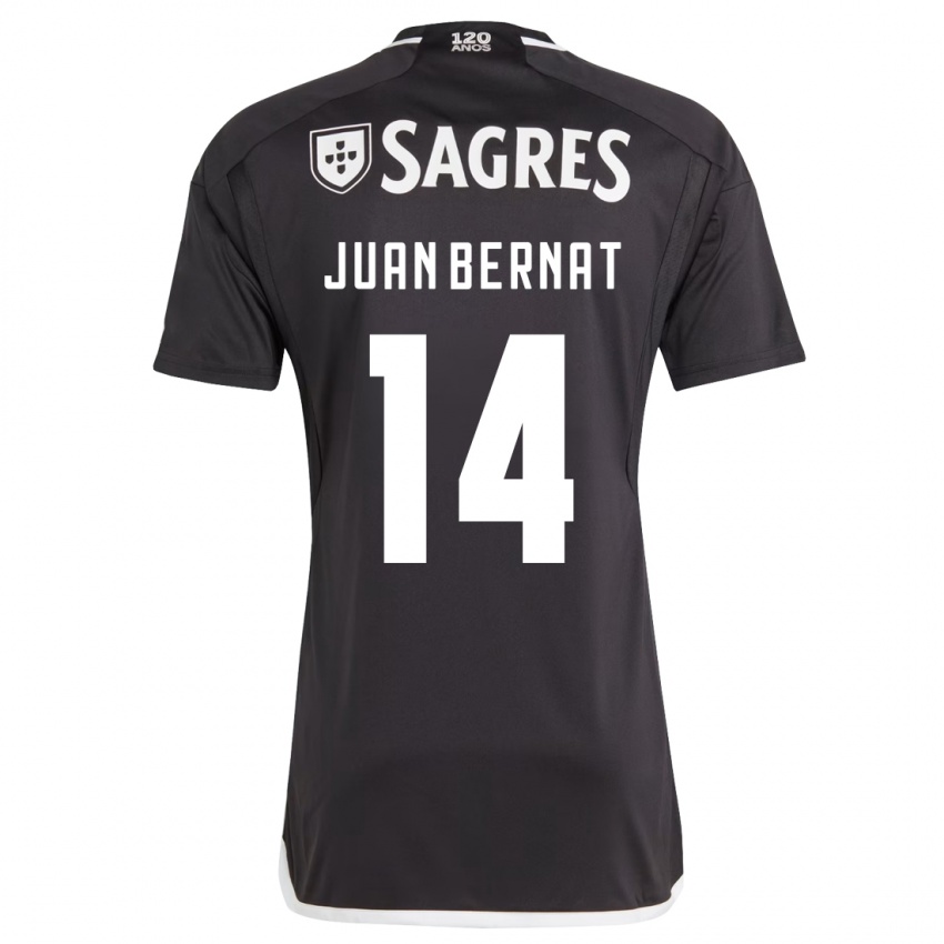 Heren Juan Bernat #14 Zwart Uitshirt Uittenue 2023/24 T-Shirt België