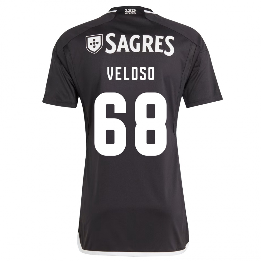 Heren João Veloso #68 Zwart Uitshirt Uittenue 2023/24 T-Shirt België