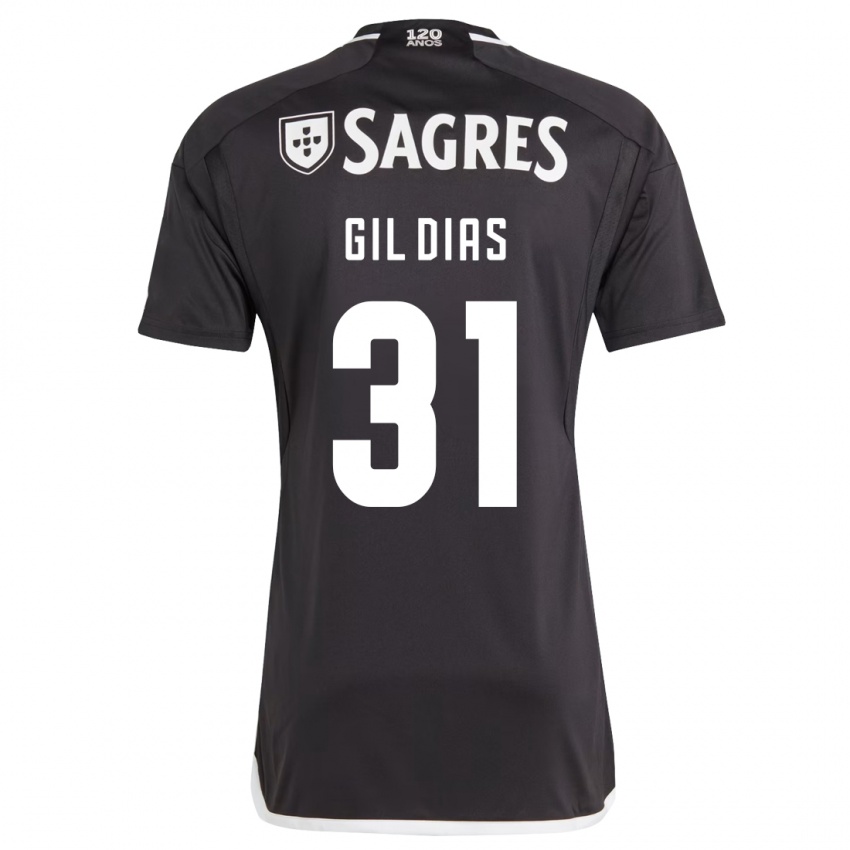 Herren Gil Dias #31 Schwarz Auswärtstrikot Trikot 2023/24 T-Shirt Belgien