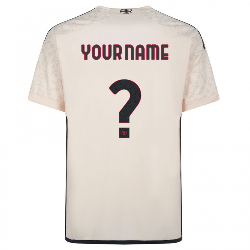 Homme Maillot Votre Nom #0 Blanc Cassé Tenues Extérieur 2023/24 T-Shirt Belgique