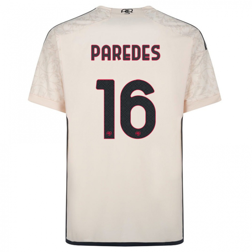Heren Leandro Paredes #16 Gebroken Wit Uitshirt Uittenue 2023/24 T-Shirt België