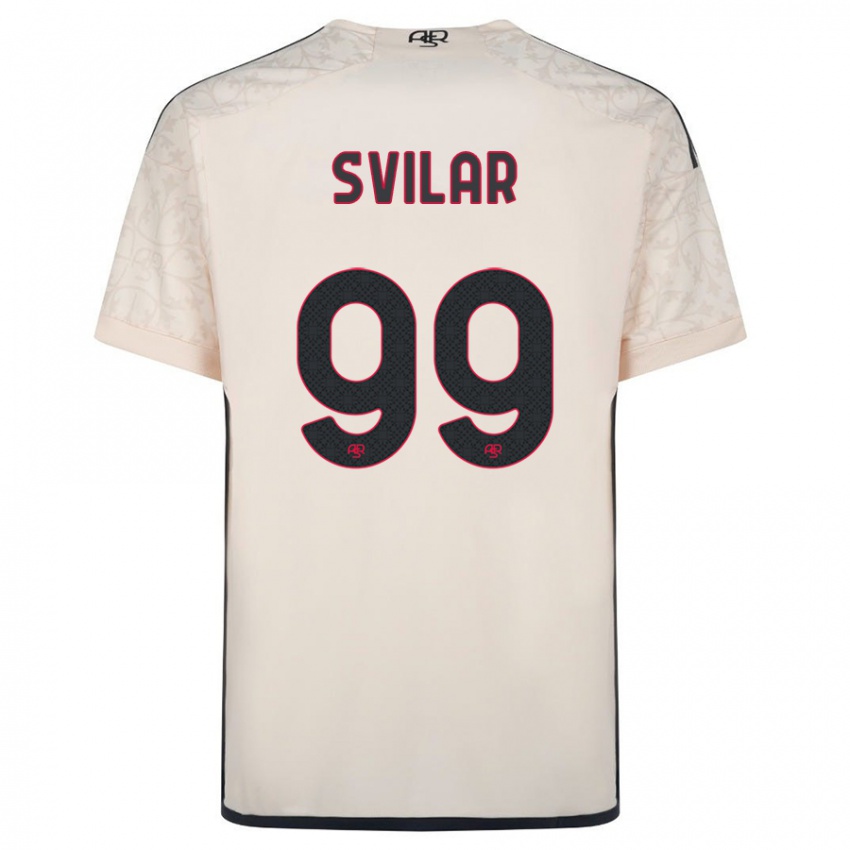 Herren Mile Svilar #99 Cremefarben Auswärtstrikot Trikot 2023/24 T-Shirt Belgien
