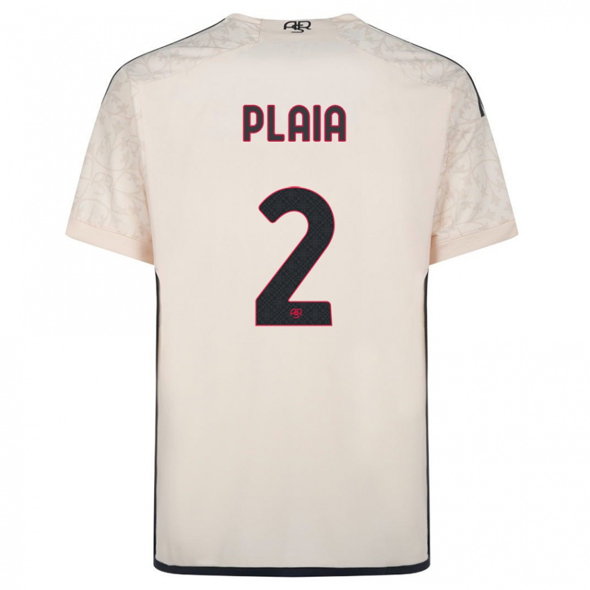 Homme Maillot Matteo Plaia #2 Blanc Cassé Tenues Extérieur 2023/24 T-Shirt Belgique