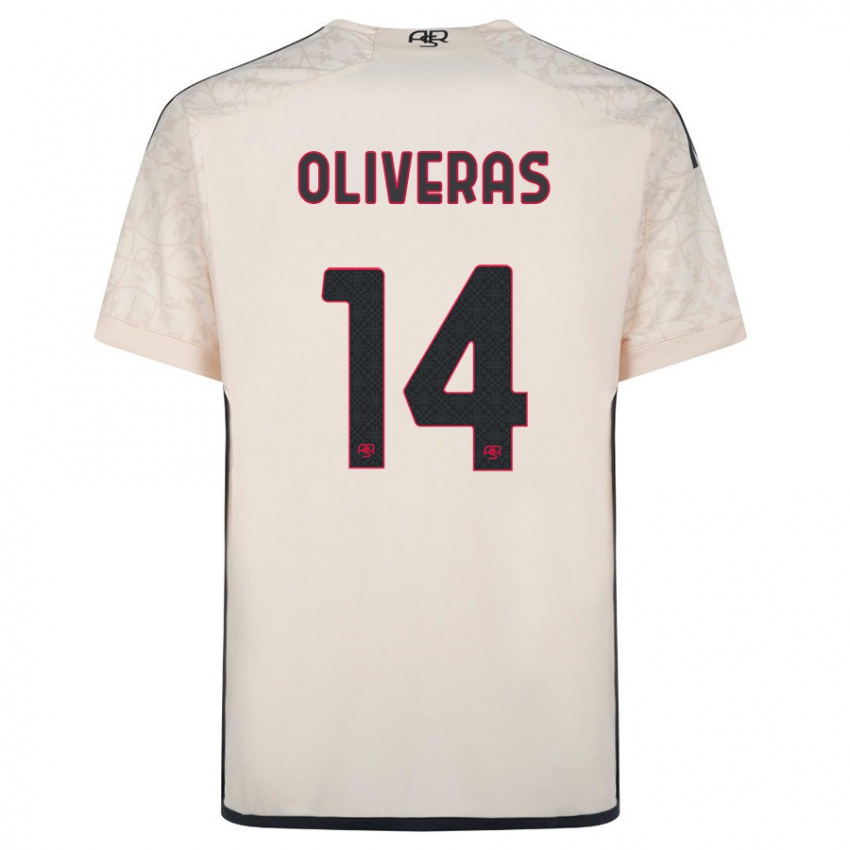 Herren Jan Oliveras #14 Cremefarben Auswärtstrikot Trikot 2023/24 T-Shirt Belgien
