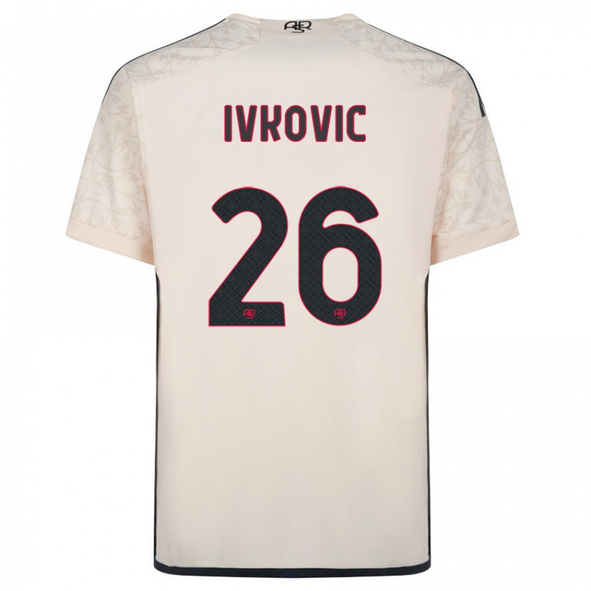 Homme Maillot Mate Ivkovic #26 Blanc Cassé Tenues Extérieur 2023/24 T-Shirt Belgique