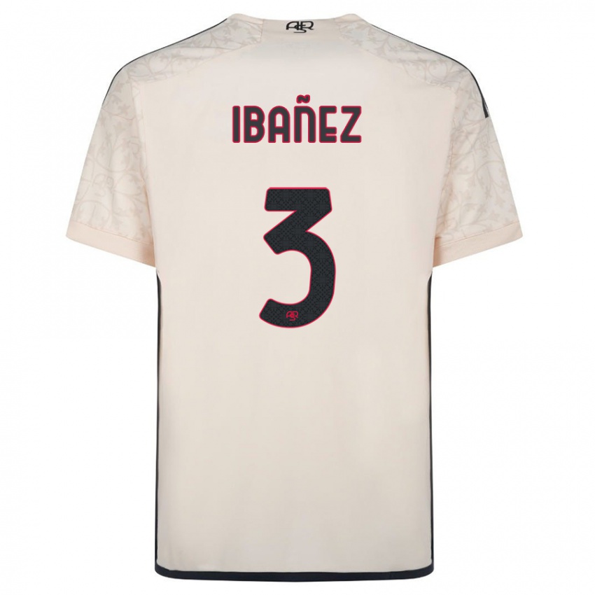 Homme Maillot Roger Ibanez #3 Blanc Cassé Tenues Extérieur 2023/24 T-Shirt Belgique