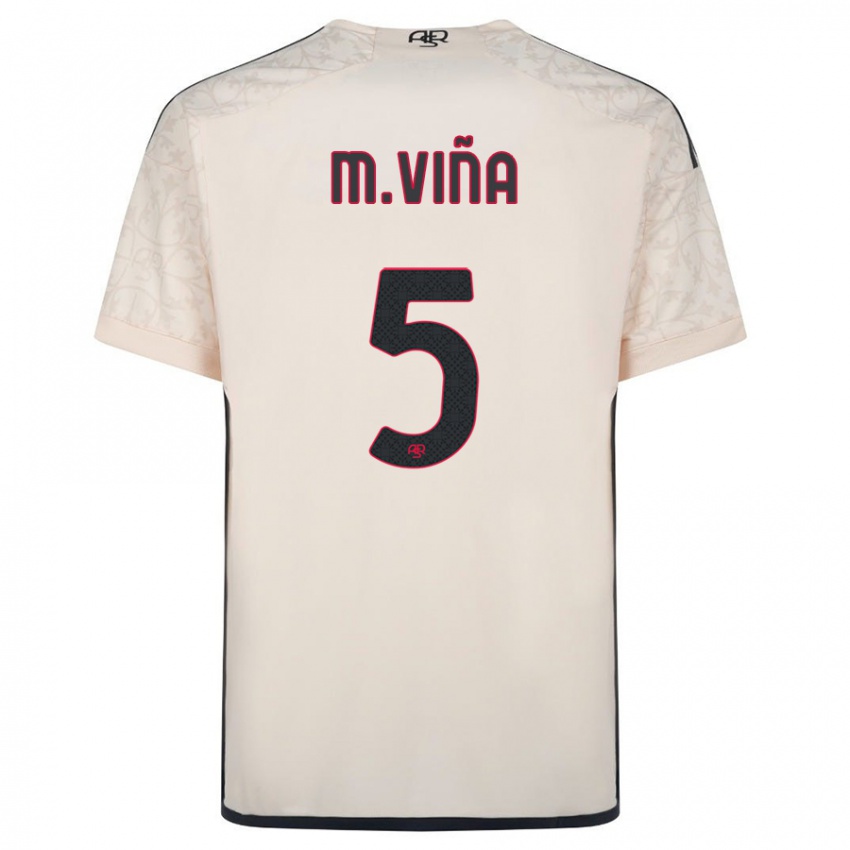 Herren Matias Vina #5 Cremefarben Auswärtstrikot Trikot 2023/24 T-Shirt Belgien