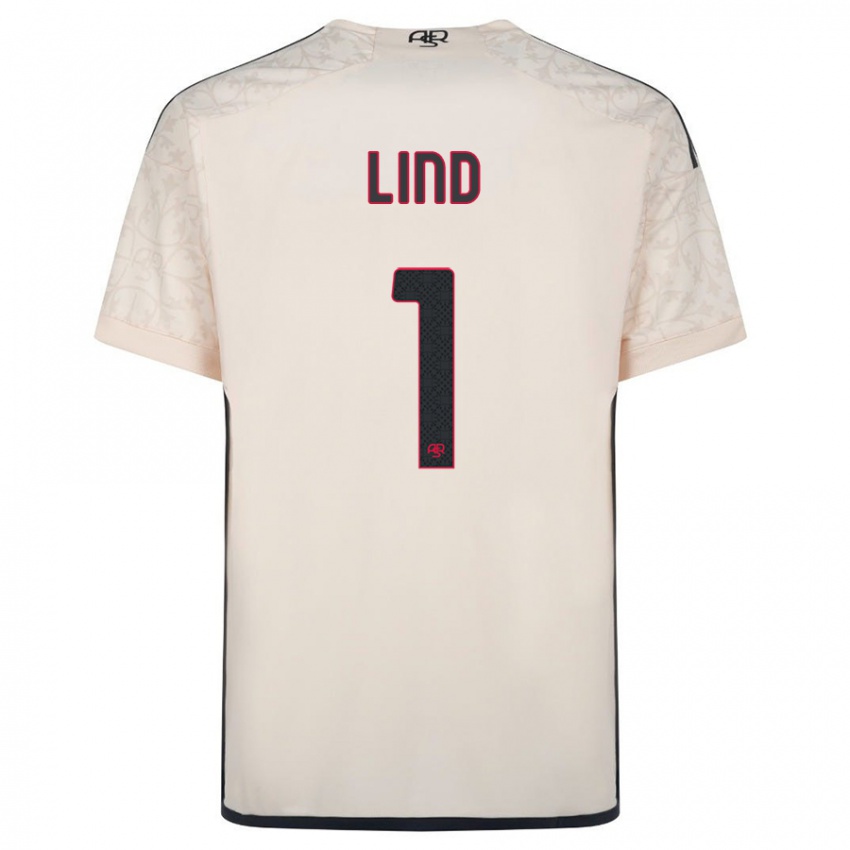 Herren Emma Lind #1 Cremefarben Auswärtstrikot Trikot 2023/24 T-Shirt Belgien