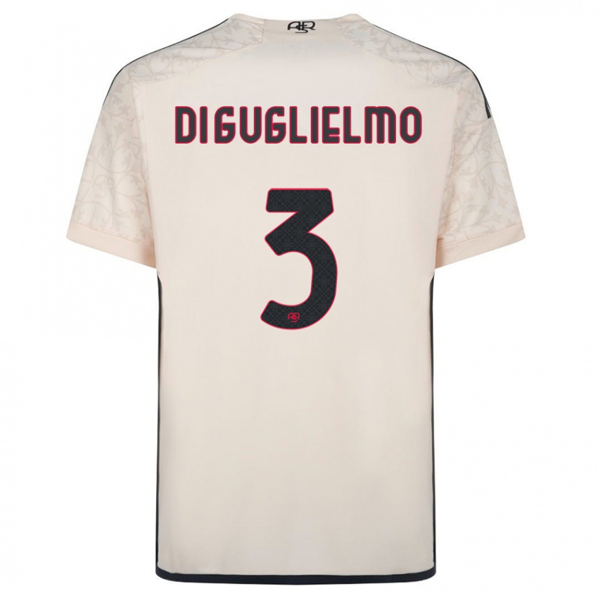 Herren Lucia Di Guglielmo #3 Cremefarben Auswärtstrikot Trikot 2023/24 T-Shirt Belgien