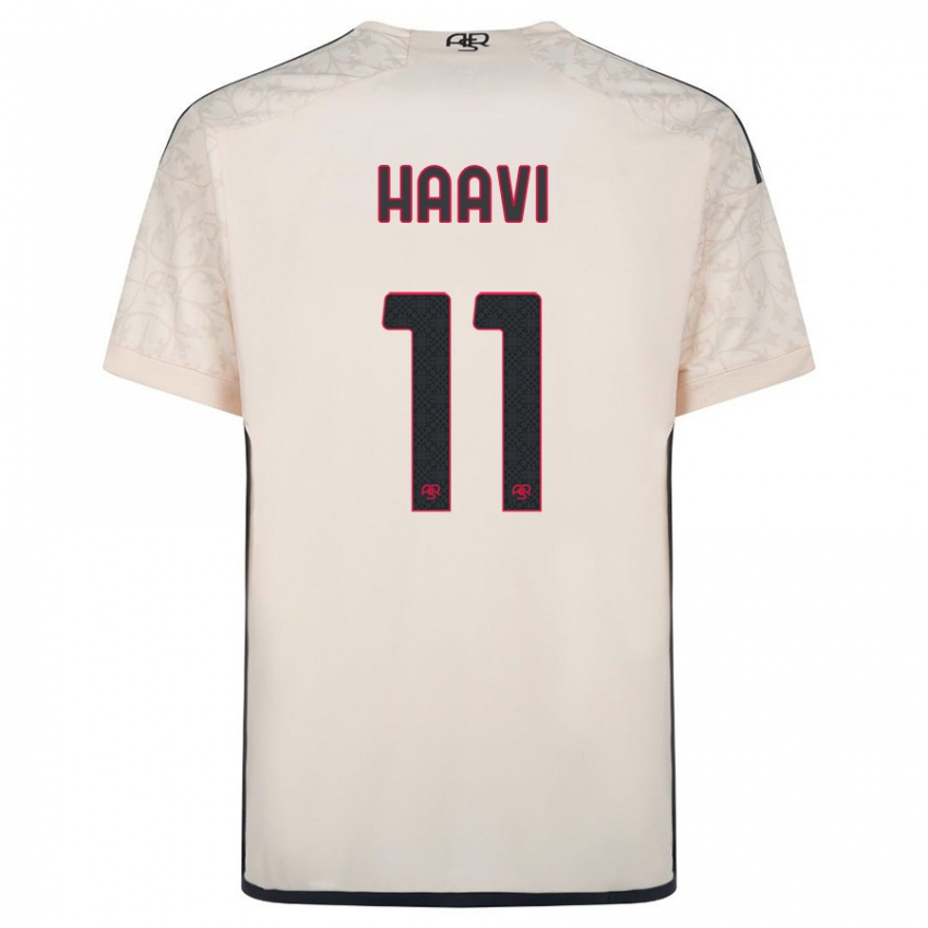 Herren Emilie Haavi #11 Cremefarben Auswärtstrikot Trikot 2023/24 T-Shirt Belgien