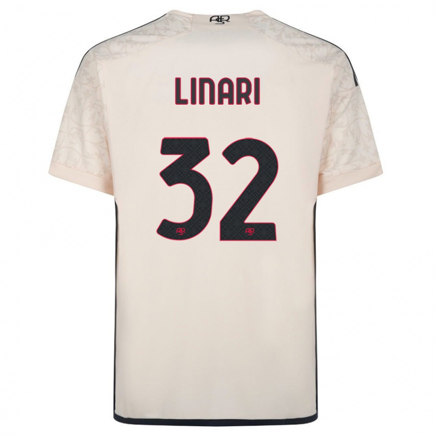 Homme Maillot Elena Linari #32 Blanc Cassé Tenues Extérieur 2023/24 T-Shirt Belgique