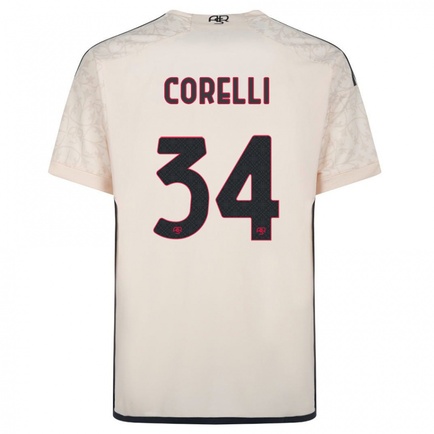 Herren Alice Corelli #34 Cremefarben Auswärtstrikot Trikot 2023/24 T-Shirt Belgien